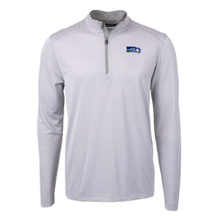 Seattle Seahawks Cutter & Buck Big & Tall Virtue Eco Pique Micro Stripe Tri-Blend Quarter-Zip Jacket | NFL New