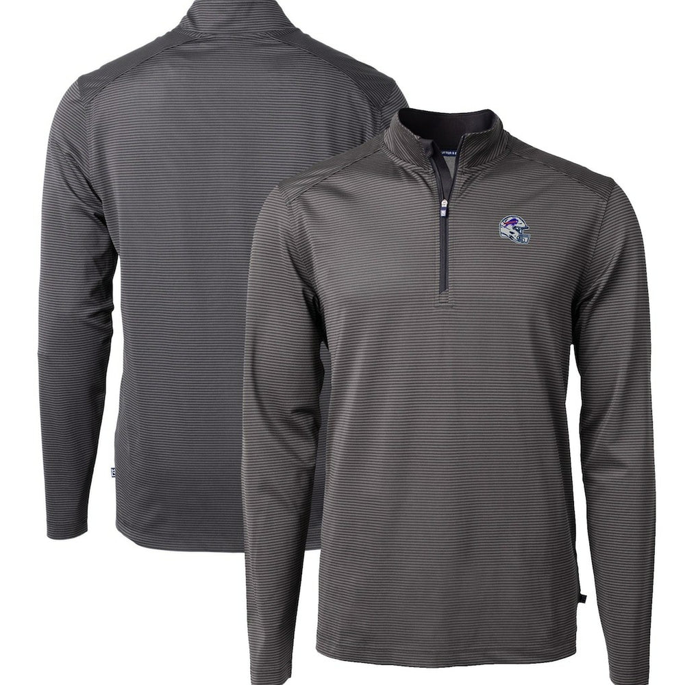 Buffalo Bills Cutter & Buck Big & Tall Virtue Eco Pique Micro Stripe Tri-Blend Quarter-Zip Jacket | NFL Online