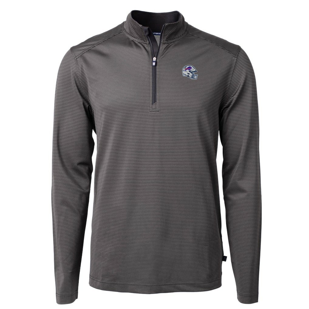Buffalo Bills Cutter & Buck Big & Tall Virtue Eco Pique Micro Stripe Tri-Blend Quarter-Zip Jacket | NFL Online