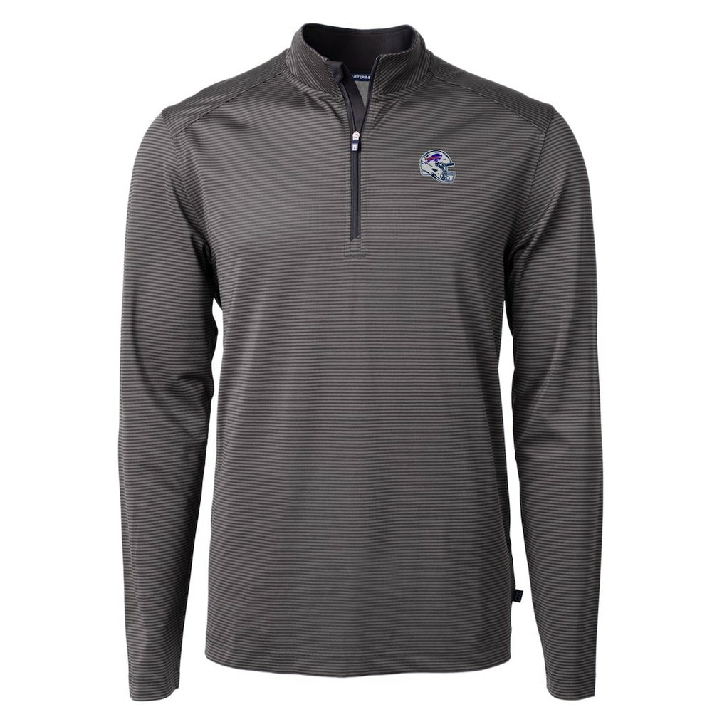 Buffalo Bills Cutter & Buck Big & Tall Virtue Eco Pique Micro Stripe Tri-Blend Quarter-Zip Jacket | NFL Online