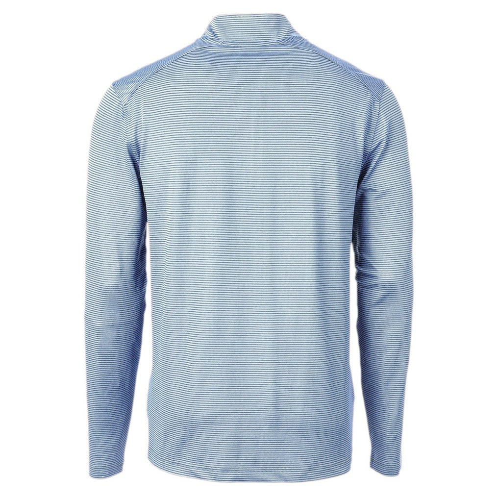 Los Angeles Chargers Cutter & Buck Big & Tall Virtue Eco Pique Micro Stripe Tri-Blend Quarter-Zip Jacket | NFL Outlet
