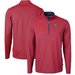 New England Patriots Cutter & Buck Big & Tall Virtue Eco Pique Micro Stripe Tri-Blend Quarter-Zip Jacket | NFL Online