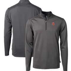 Tampa Bay Buccaneers Cutter & Buck Big & Tall Virtue Eco Pique Micro Stripe Tri-Blend Quarter-Zip Jacket | NFL Sale