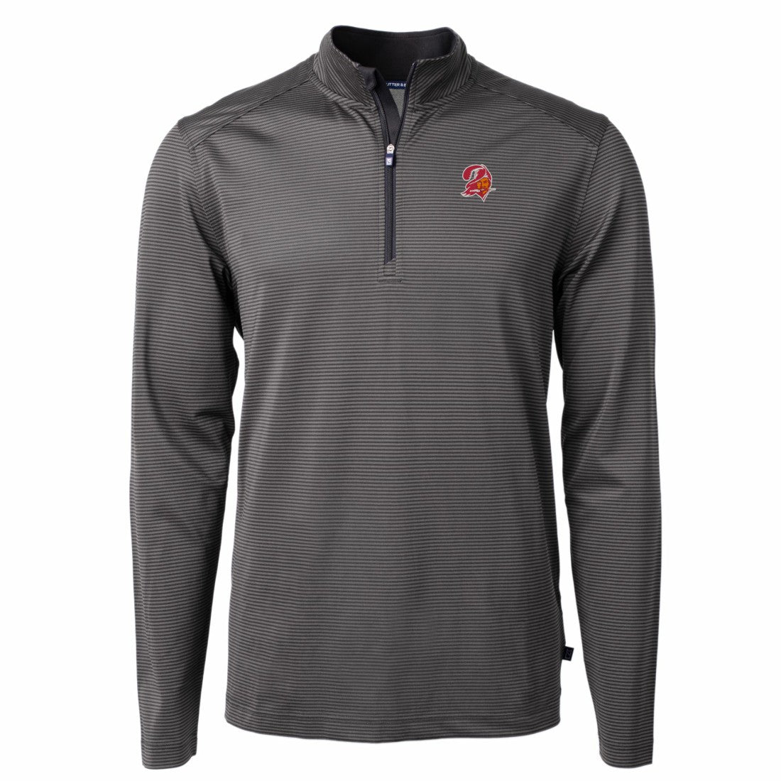 Tampa Bay Buccaneers Cutter & Buck Big & Tall Virtue Eco Pique Micro Stripe Tri-Blend Quarter-Zip Jacket | NFL Sale