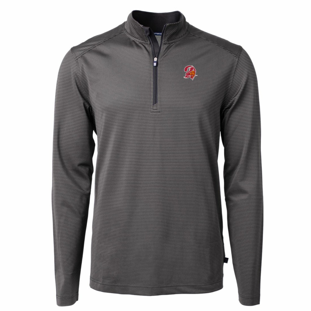 Tampa Bay Buccaneers Cutter & Buck Big & Tall Virtue Eco Pique Micro Stripe Tri-Blend Quarter-Zip Jacket | NFL Sale