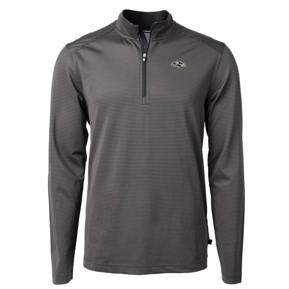 Baltimore Ravens Cutter & Buck Big & Tall Virtue Eco Pique Micro Stripe Tri-Blend Quarter-Zip Jacket | NFL Near me