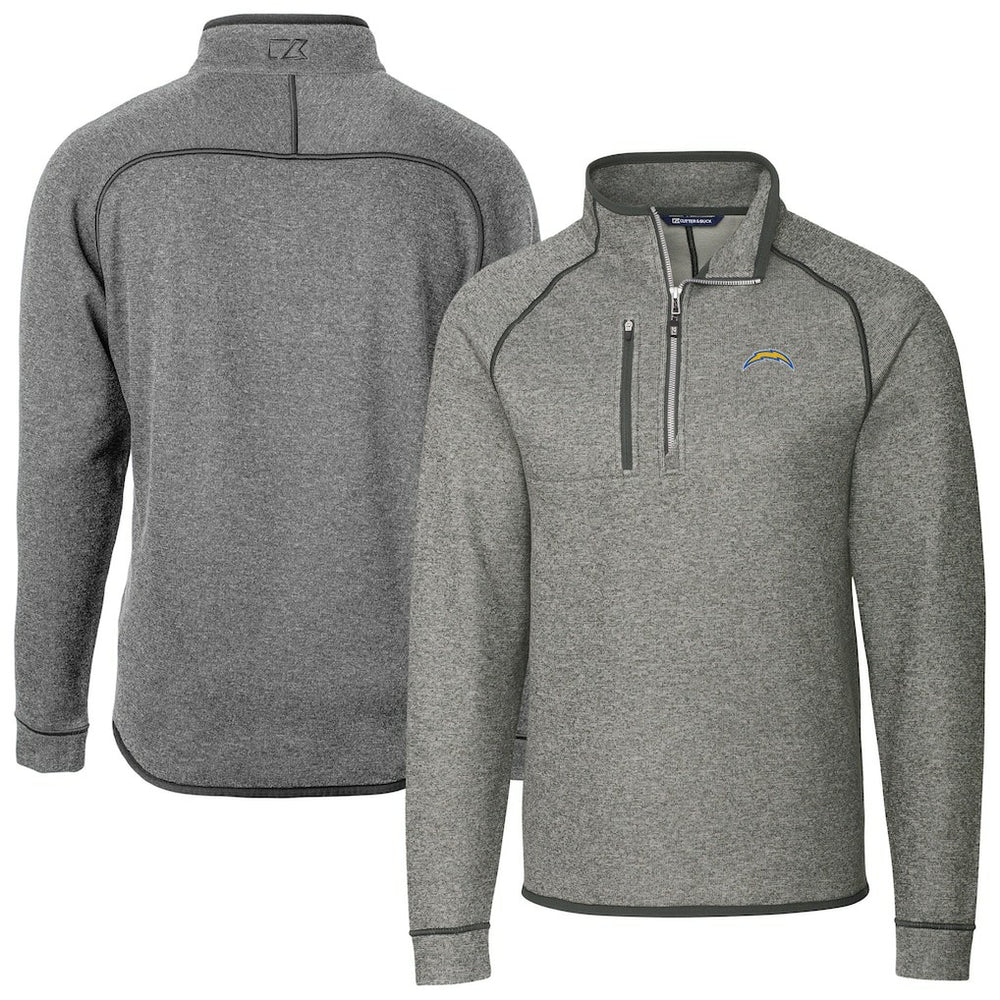 Los Angeles Chargers Cutter & Buck Big & Tall Mainsail Sweater-Knit Raglan Half-Zip Jacket | NFL Discount