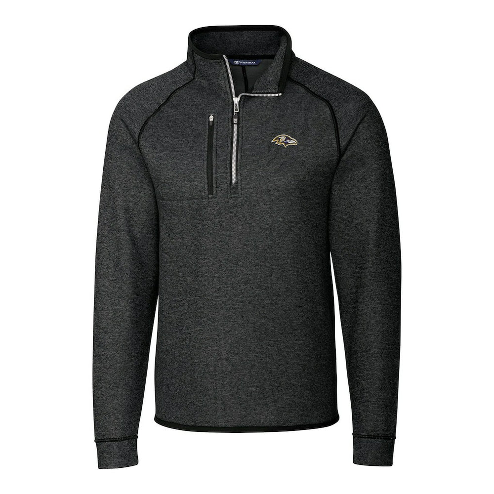 Baltimore Ravens Cutter & Buck Big & Tall Mainsail Sweater-Knit Half-Zip Jacket | NFL Online