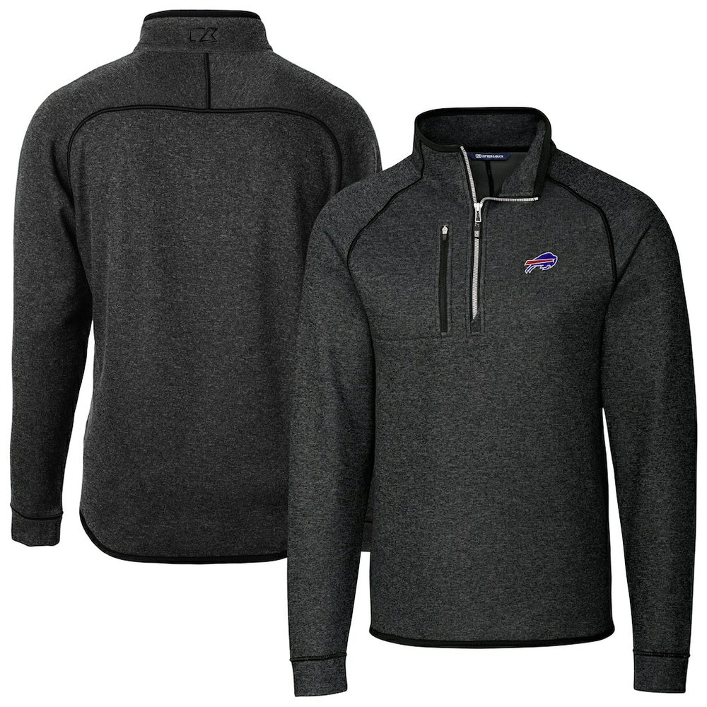 Buffalo Bills Cutter & Buck Big & Tall Mainsail Sweater-Knit Half-Zip Jacket | NFL Sale