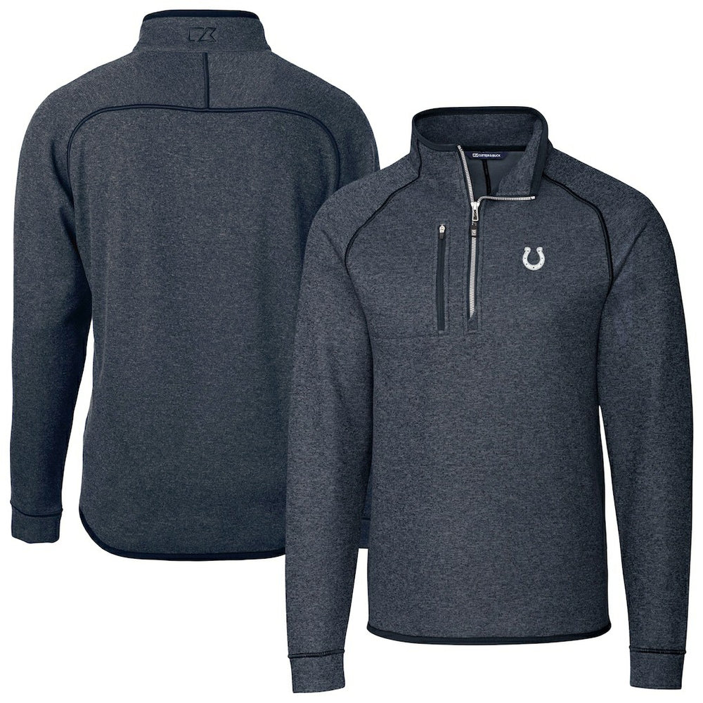 Indianapolis Colts Cutter & Buck Big & Tall Mainsail Sweater-Knit Half-Zip Jacket | NFL Discount