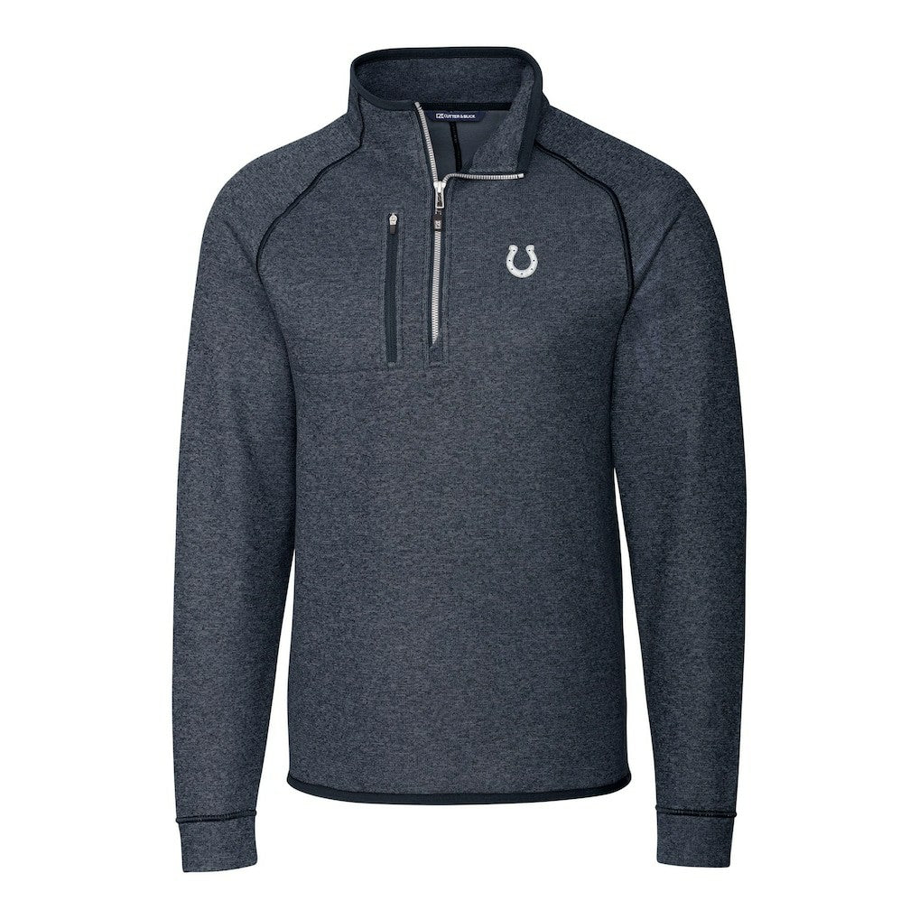 Indianapolis Colts Cutter & Buck Big & Tall Mainsail Sweater-Knit Half-Zip Jacket | NFL Discount