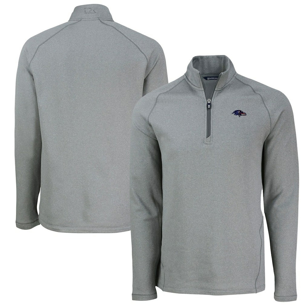 Baltimore Ravens Cutter & Buck Peshastin Eco Fleece Tri-Blend Raglan Recycled Quarter-Zip Jacket | NFL US