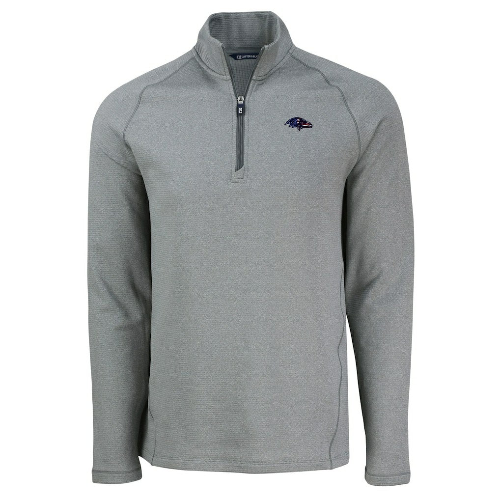 Baltimore Ravens Cutter & Buck Peshastin Eco Fleece Tri-Blend Raglan Recycled Quarter-Zip Jacket | NFL US