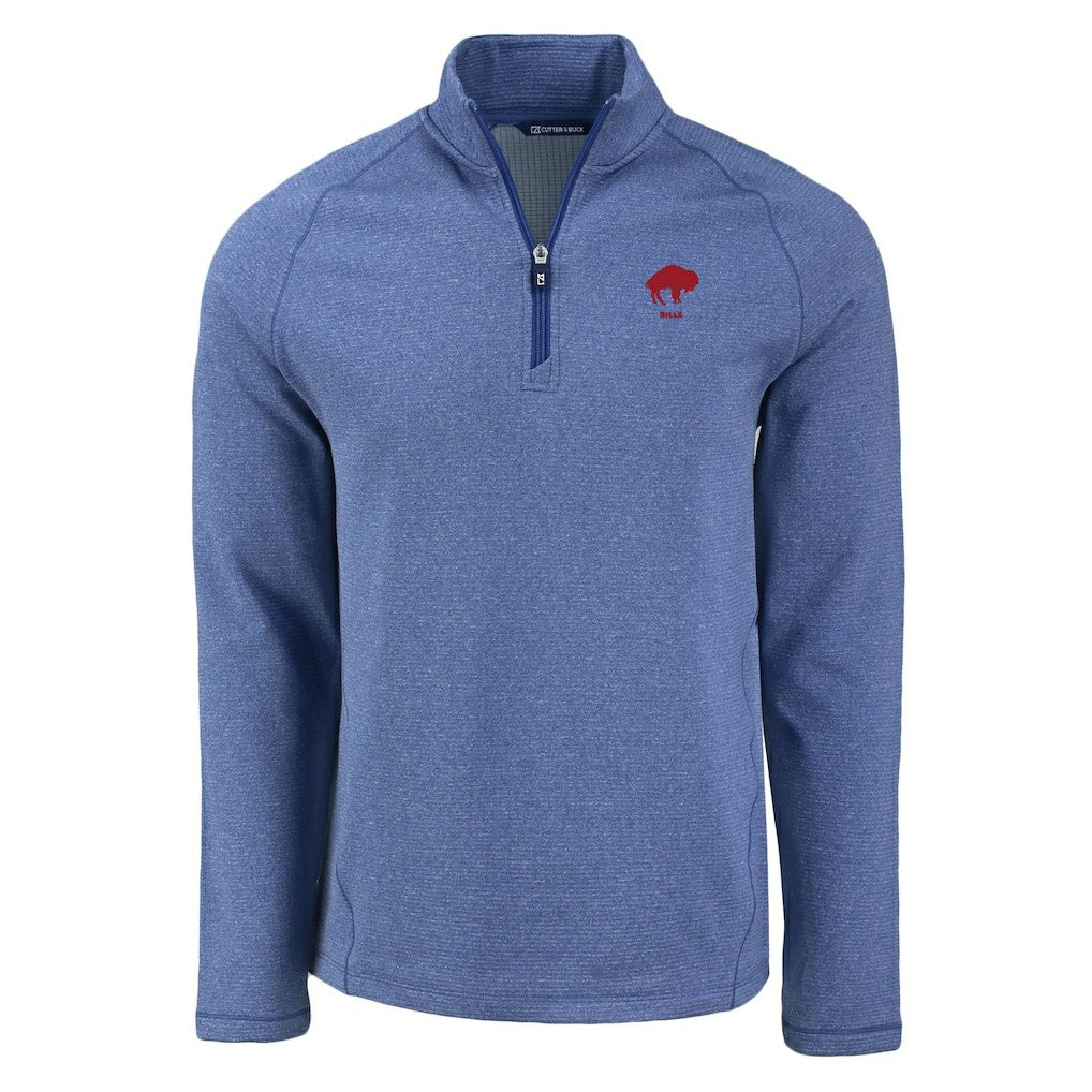 Buffalo Bills Cutter & Buck Peshastin Eco Fleece Tri-Blend Raglan Recycled Quarter-Zip Jacket | NFL On sale