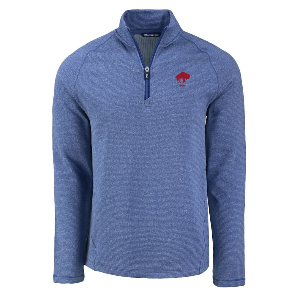 Buffalo Bills Cutter & Buck Peshastin Eco Fleece Tri-Blend Raglan Recycled Quarter-Zip Jacket | NFL On sale