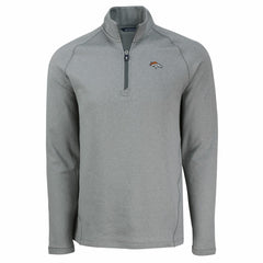 Denver Broncos Cutter & Buck Peshastin Eco Fleece Tri-Blend Raglan Recycled Quarter-Zip Jacket | NFL US
