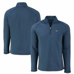 Denver Broncos Cutter & Buck Peshastin Eco Fleece Tri-Blend Raglan Recycled Quarter-Zip Jacket | NFL Hot