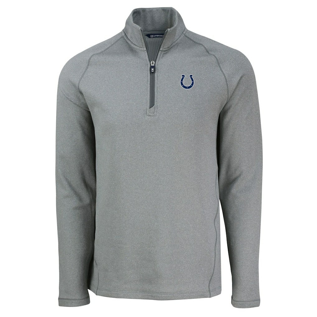 Indianapolis Colts Cutter & Buck Peshastin Eco Fleece Tri-Blend Raglan Recycled Quarter-Zip Jacket | NFL On sale
