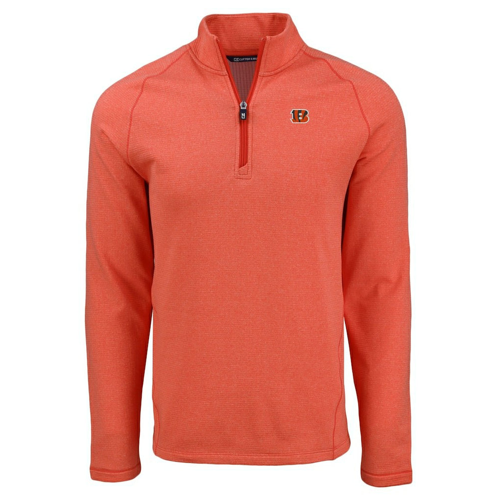 Cincinnati Bengals Cutter & Buck Peshastin Eco Fleece Tri-Blend Raglan Recycled Quarter-Zip Jacket | NFL Outlet