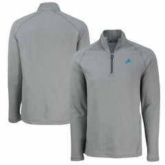 Detroit Lions Cutter & Buck Peshastin Eco Fleece Tri-Blend Raglan Recycled Quarter-Zip Jacket | NFL Outlet