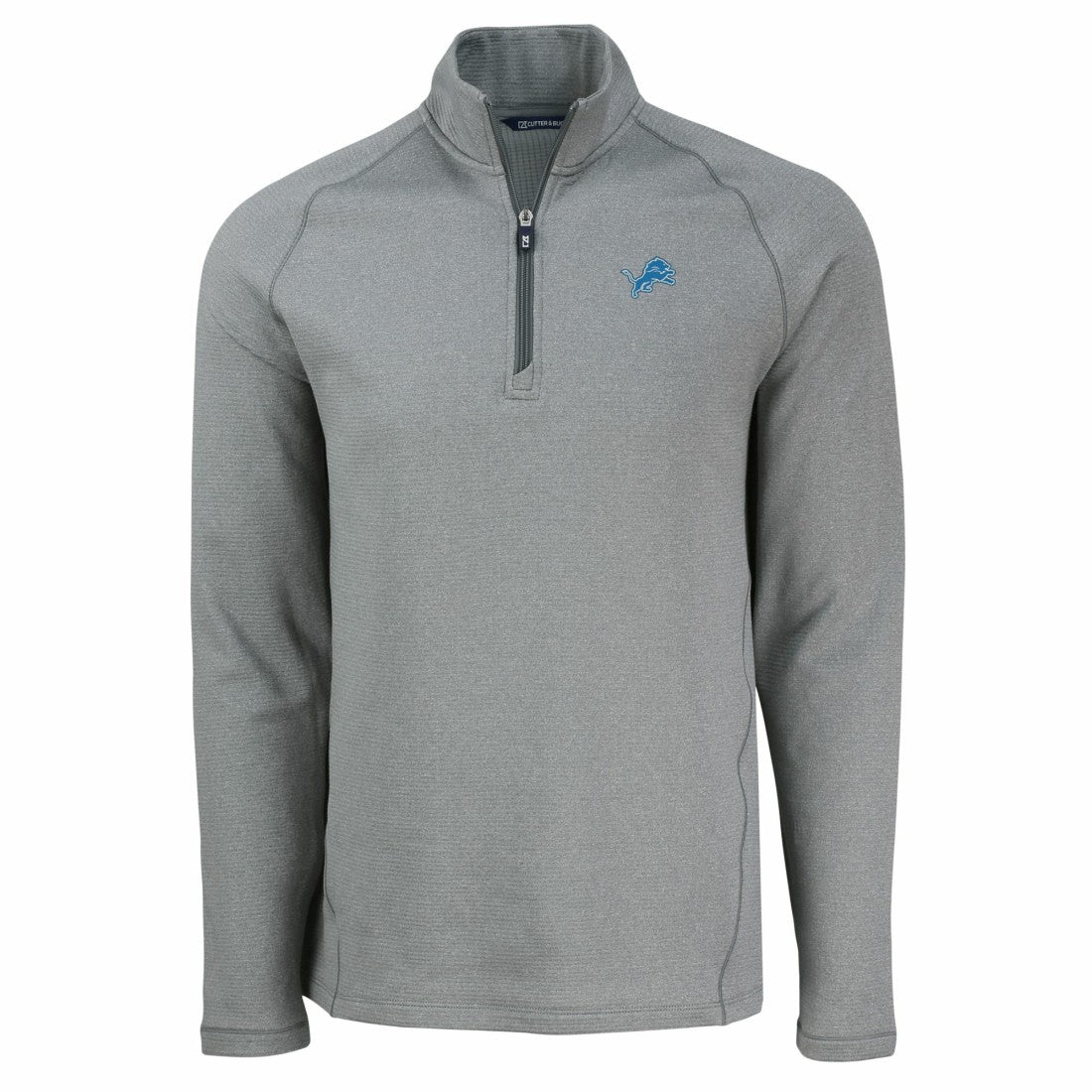 Detroit Lions Cutter & Buck Peshastin Eco Fleece Tri-Blend Raglan Recycled Quarter-Zip Jacket | NFL Outlet