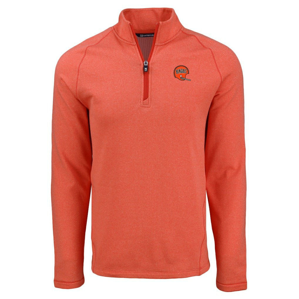 Cincinnati Bengals Cutter & Buck Peshastin Eco Fleece Tri-Blend Raglan Recycled Quarter-Zip Jacket | NFL Outlet