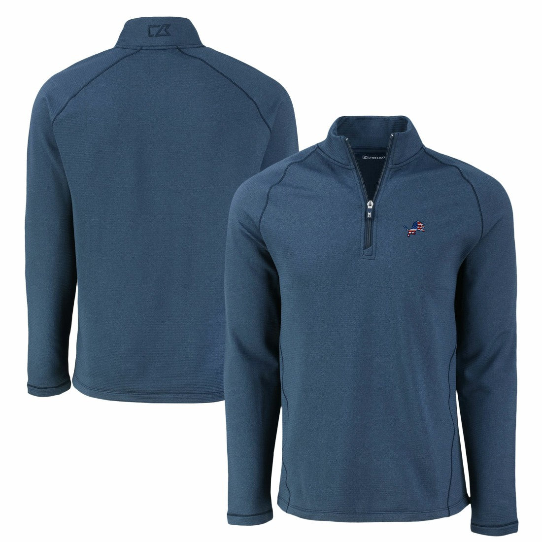 Detroit Lions Cutter & Buck Peshastin Eco Fleece Tri-Blend Raglan Recycled Quarter-Zip Jacket | NFL Near me