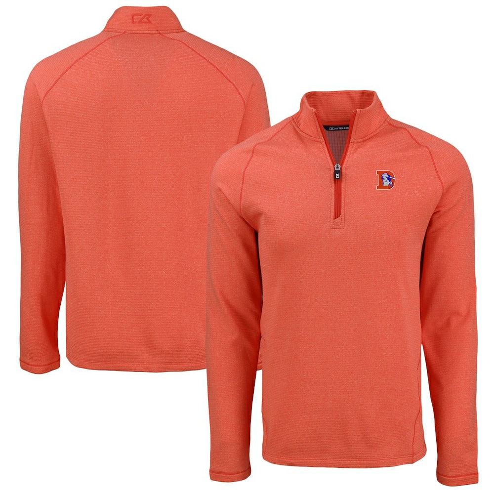 Denver Broncos Cutter & Buck Peshastin Eco Fleece Tri-Blend Raglan Recycled Quarter-Zip Jacket | NFL Outlet
