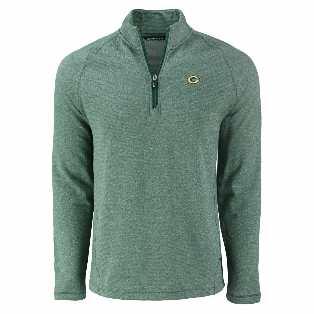 Green Bay Packers Cutter & Buck Peshastin Eco Fleece Tri-Blend Raglan Recycled Quarter-Zip Jacket | NFL US