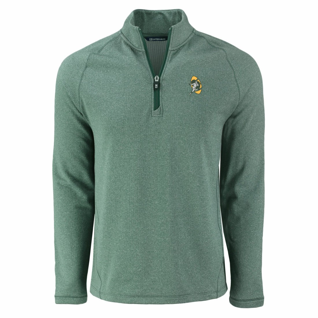 Green Bay Packers Cutter & Buck Peshastin Eco Fleece Tri-Blend Raglan Recycled Quarter-Zip Jacket | NFL Near me