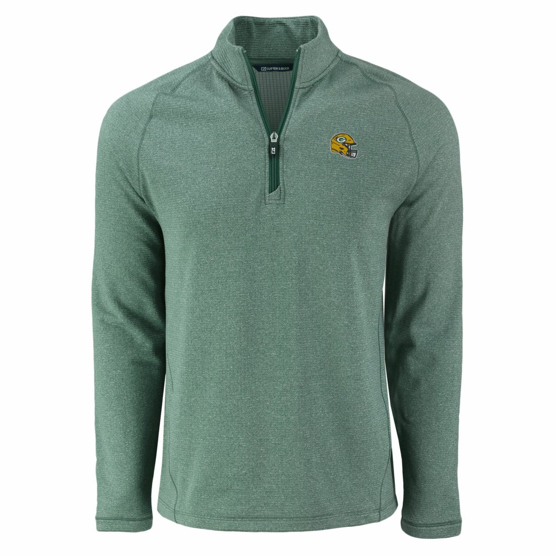Green Bay Packers Cutter & Buck Peshastin Eco Fleece Tri-Blend Raglan Recycled Quarter-Zip Jacket | NFL On sale