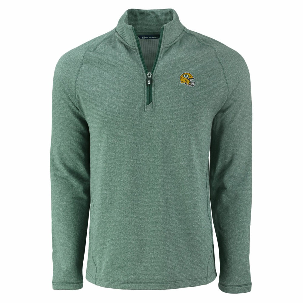 Green Bay Packers Cutter & Buck Peshastin Eco Fleece Tri-Blend Raglan Recycled Quarter-Zip Jacket | NFL On sale