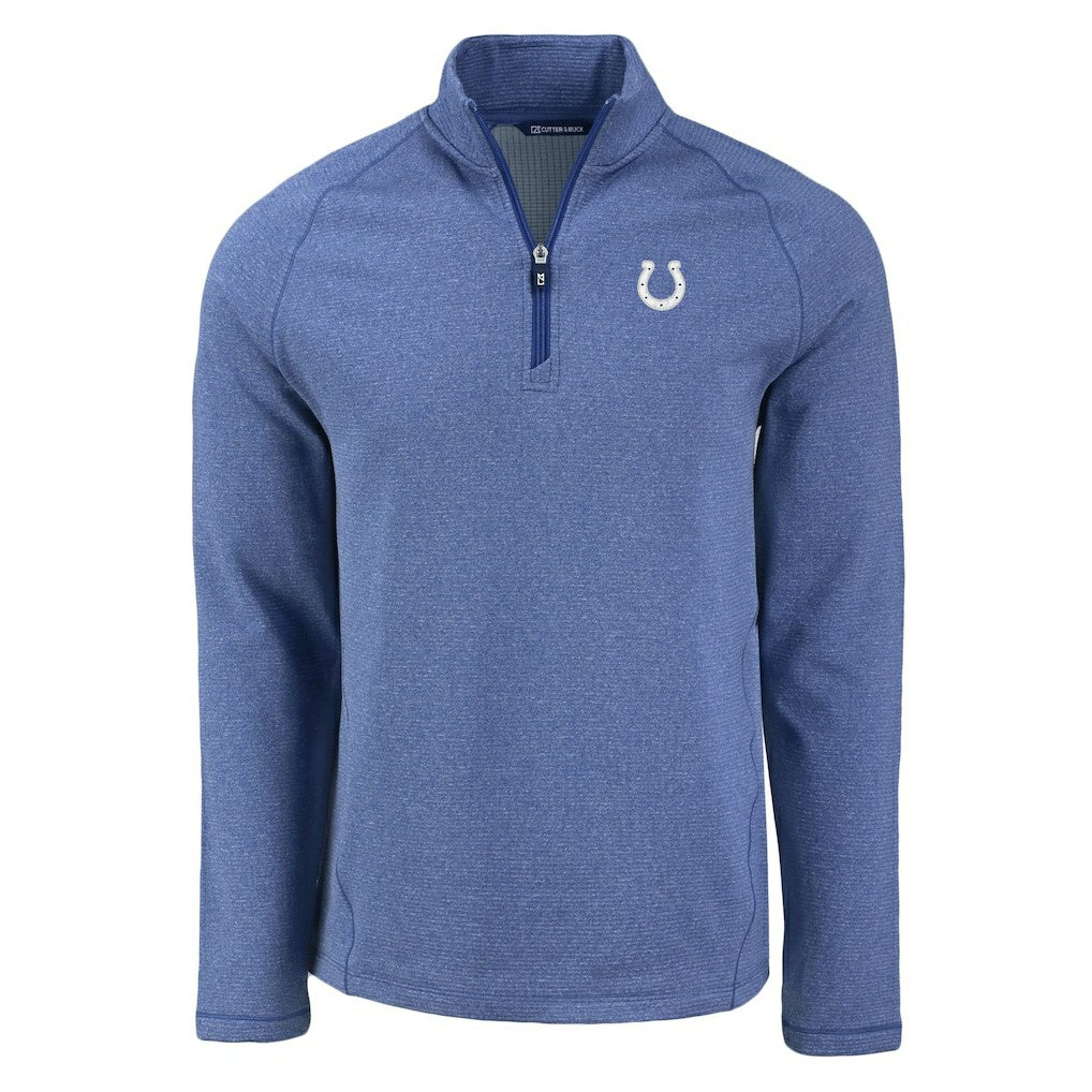 Indianapolis Colts Cutter & Buck Peshastin Eco Fleece Tri-Blend Raglan Recycled Quarter-Zip Jacket | NFL Outlet