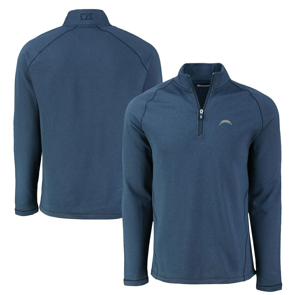 Los Angeles Chargers Cutter & Buck Peshastin Eco Fleece Tri-Blend Raglan Recycled Quarter-Zip Jacket | NFL Outlet