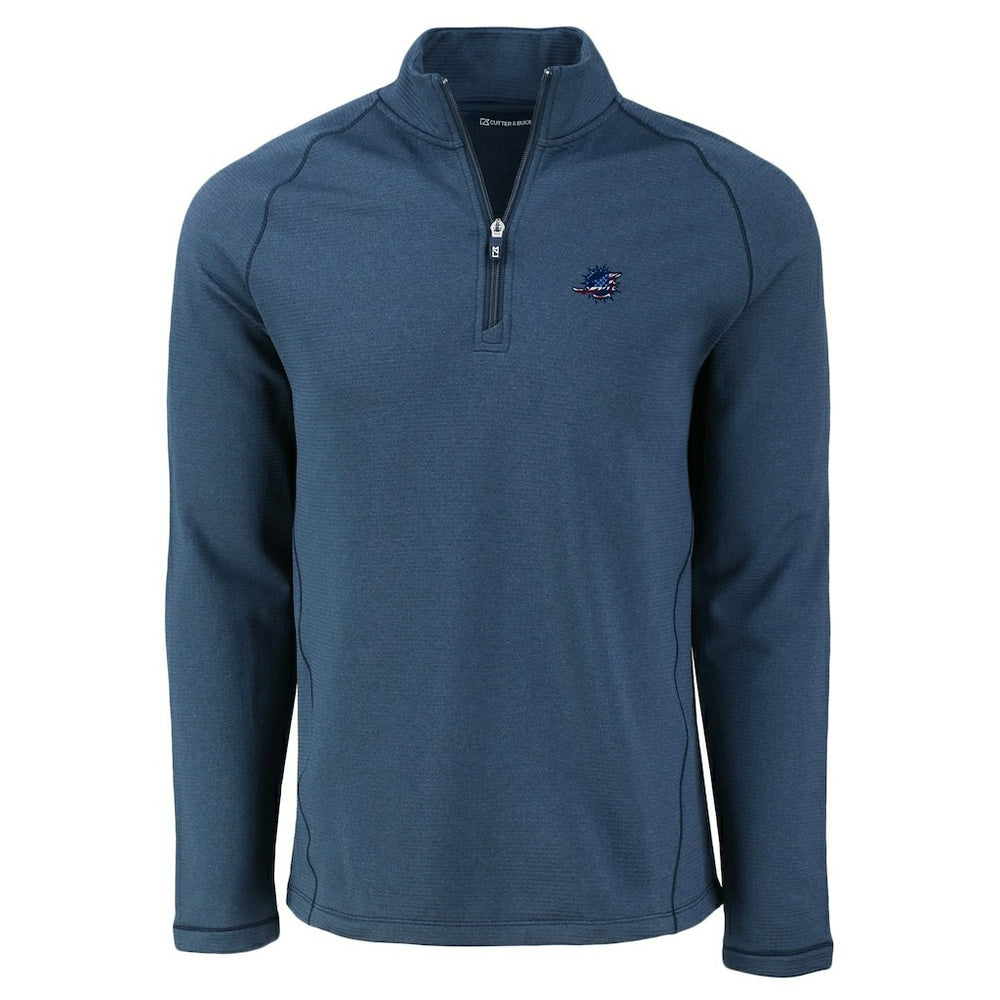 Miami Dolphins Cutter & Buck Peshastin Eco Fleece Tri-Blend Raglan Recycled Quarter-Zip Jacket | NFL Discount