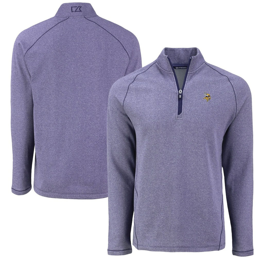 Minnesota Vikings Cutter & Buck Peshastin Eco Fleece Tri-Blend Raglan Recycled Quarter-Zip Jacket | NFL On sale