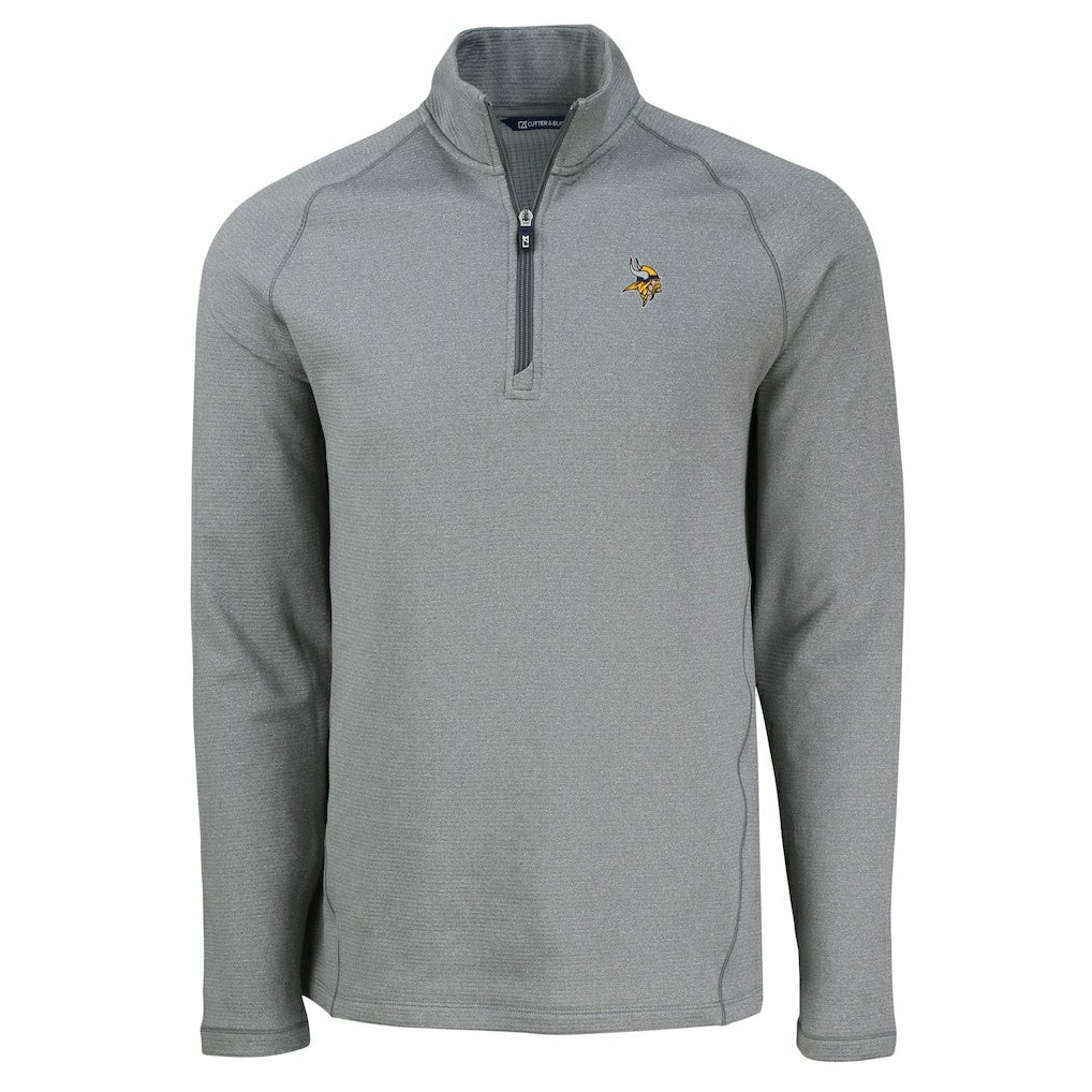 Minnesota Vikings Cutter & Buck Peshastin Eco Fleece Tri-Blend Raglan Recycled Quarter-Zip Jacket | NFL Discount