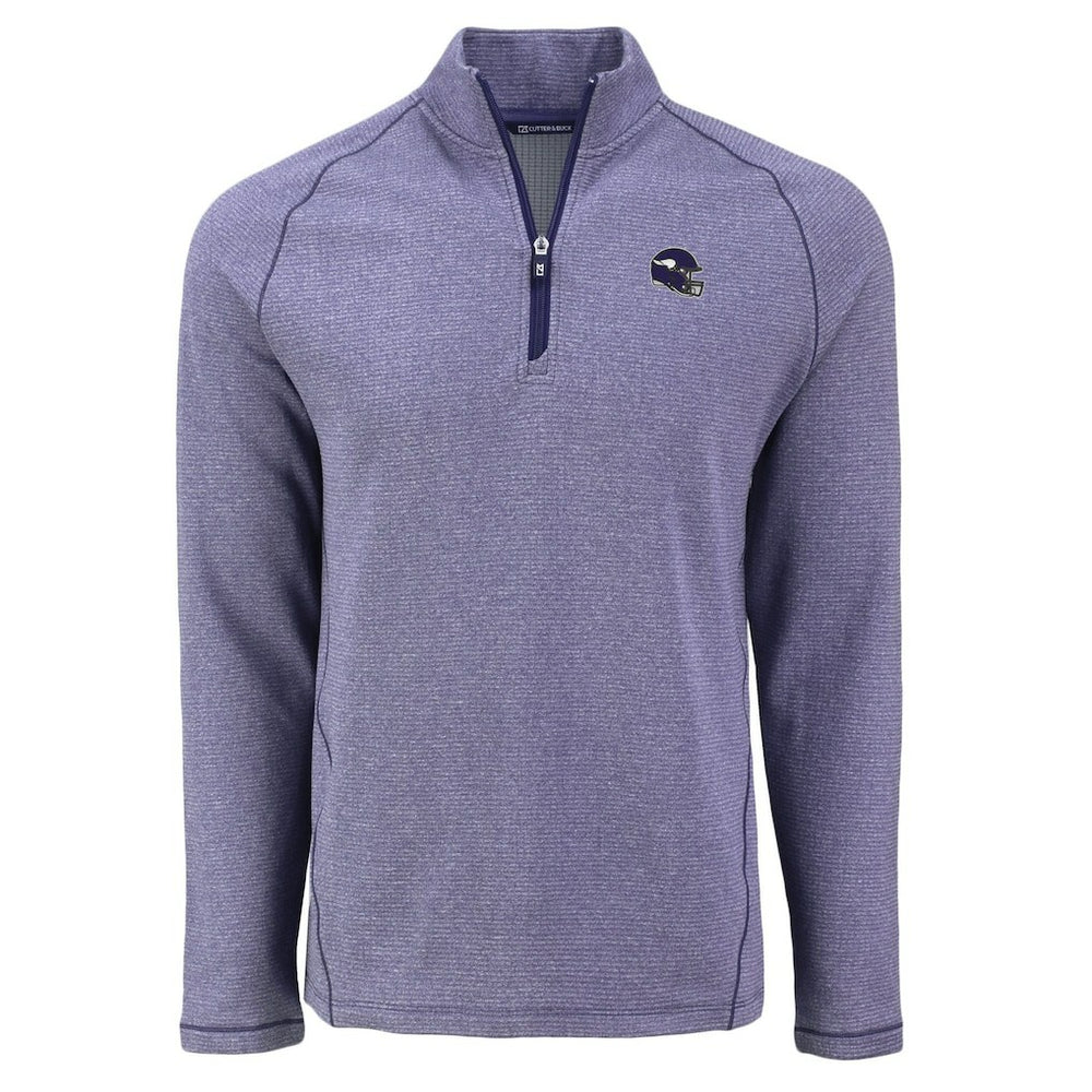 Minnesota Vikings Cutter & Buck Peshastin Eco Fleece Tri-Blend Raglan Recycled Quarter-Zip Jacket | NFL Discount