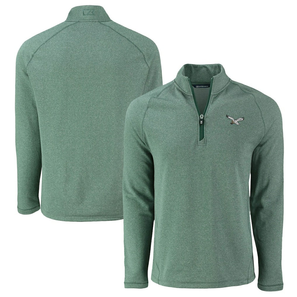 Philadelphia Eagles Cutter & Buck Peshastin Eco Fleece Tri-Blend Raglan Recycled Quarter-Zip Jacket | NFL Near me