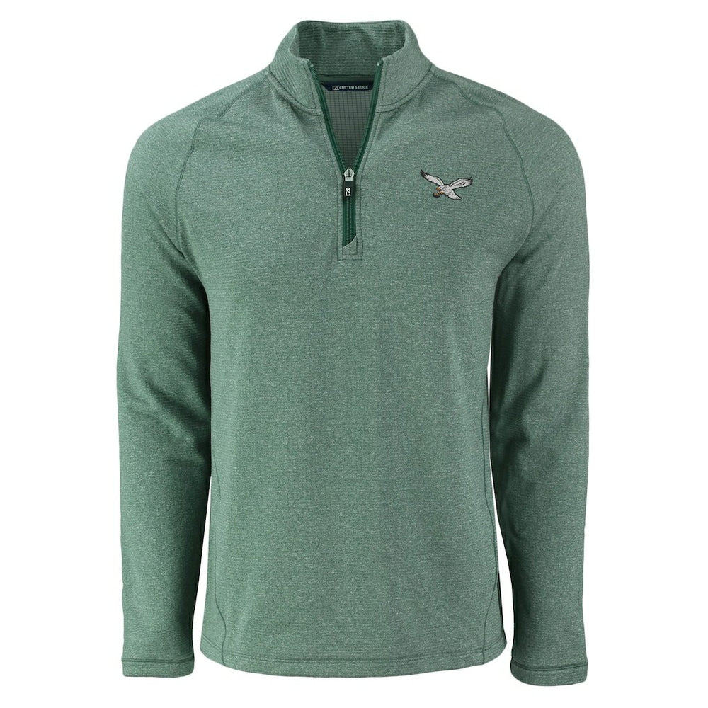 Philadelphia Eagles Cutter & Buck Peshastin Eco Fleece Tri-Blend Raglan Recycled Quarter-Zip Jacket | NFL Near me