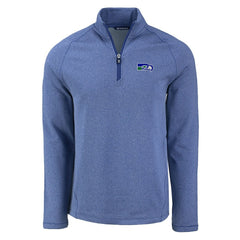 Seattle Seahawks Cutter & Buck Peshastin Eco Fleece Tri-Blend Raglan Recycled Quarter-Zip Jacket | NFL Online