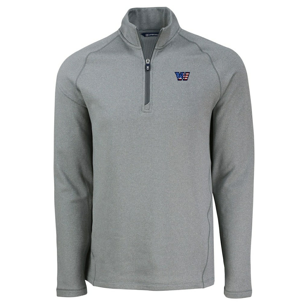 Washington Commanders Cutter & Buck Peshastin Eco Fleece Tri-Blend Raglan Recycled Quarter-Zip Jacket | NFL Discount