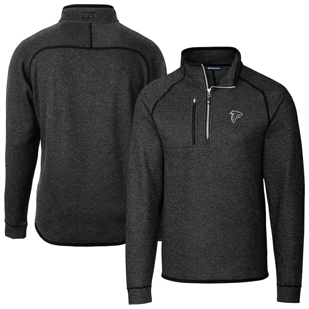 Atlanta Falcons Cutter & Buck Big & Tall Mainsail Sweater-Knit Raglan Half-Zip Jacket | NFL US