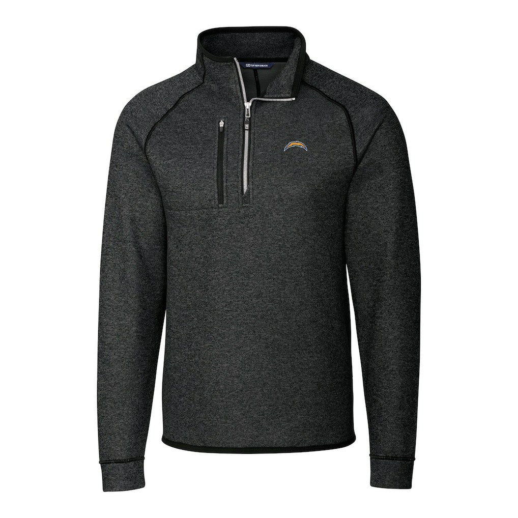 Los Angeles Chargers Cutter & Buck Big & Tall Mainsail Sweater-Knit Raglan Half-Zip Jacket | NFL On sale