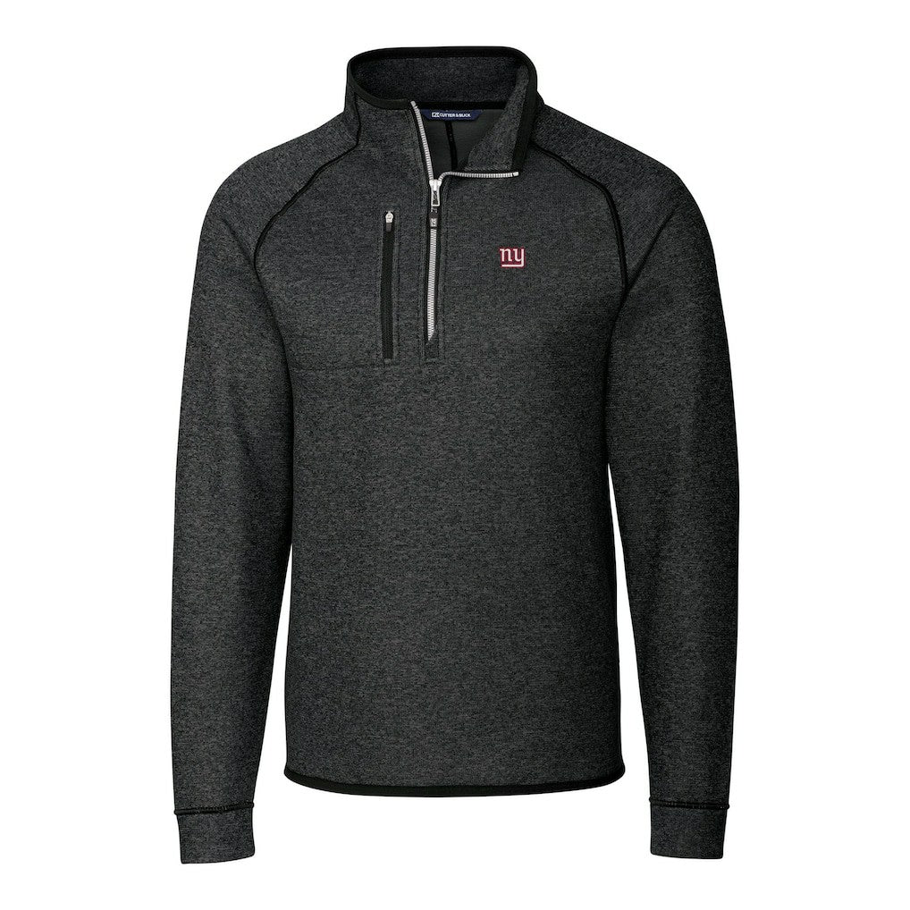 New York Giants Cutter & Buck Big & Tall Mainsail Sweater-Knit Raglan Half-Zip Jacket | NFL Outlet