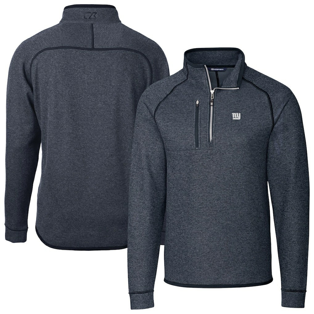 New York Giants Cutter & Buck Big & Tall Mainsail Sweater-Knit Raglan Half-Zip Jacket | NFL Online