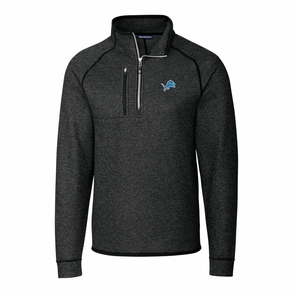 Detroit Lions Cutter & Buck Big & Tall Mainsail Sweater-Knit Raglan Half-Zip Jacket | NFL Hot