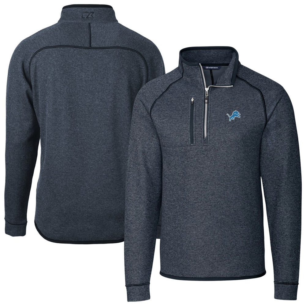 Detroit Lions Cutter & Buck Big & Tall Mainsail Sweater-Knit Raglan Half-Zip Jacket | NFL On sale
