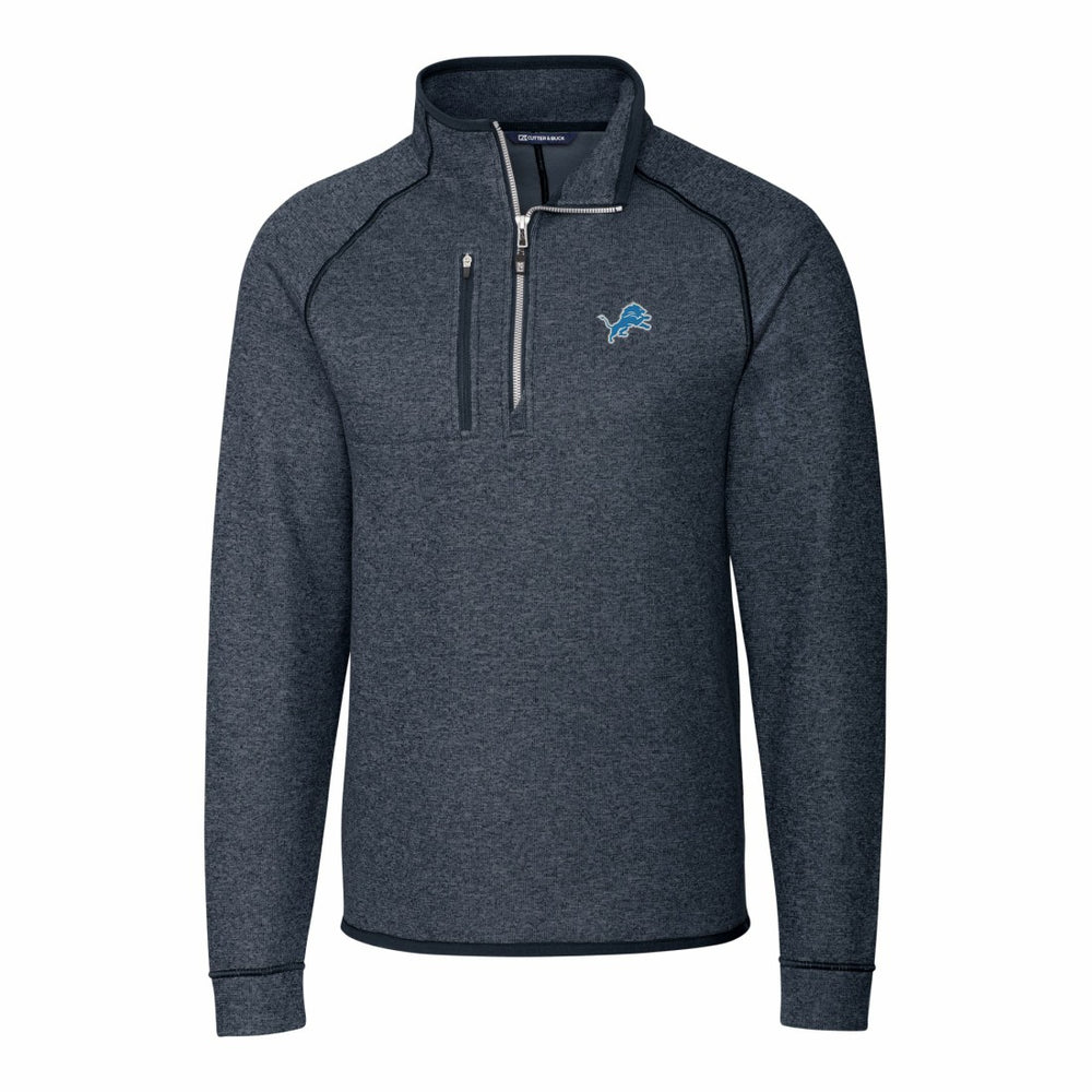 Detroit Lions Cutter & Buck Big & Tall Mainsail Sweater-Knit Raglan Half-Zip Jacket | NFL On sale