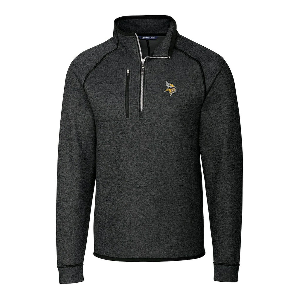 Minnesota Vikings Cutter & Buck Big & Tall Mainsail Sweater-Knit Raglan Half-Zip Jacket | NFL Hot